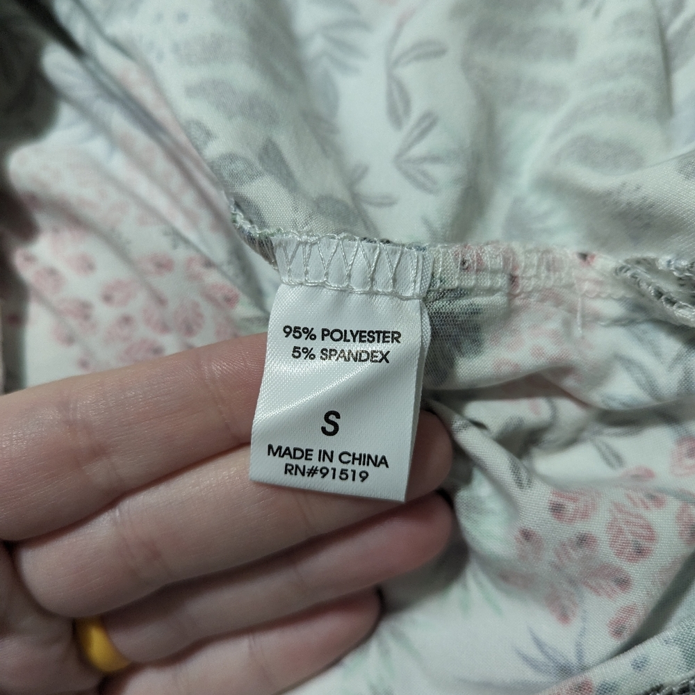 Women's Small Echo Floral Botanical sleep shirt TOP ONLY - Picture 8 of 10
